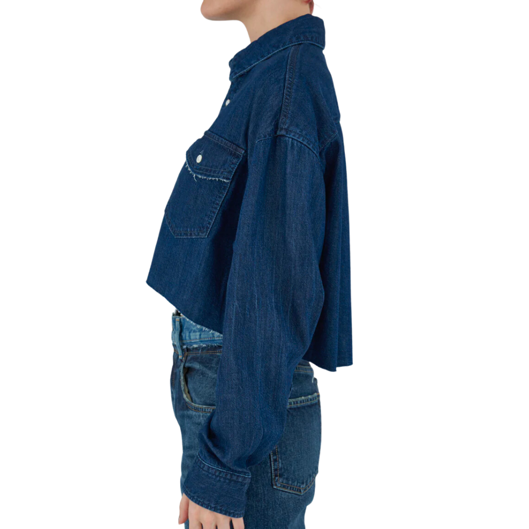 Artesia Cropped Shirt in Blue