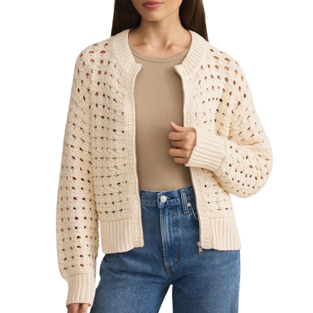 Liam Sweater Jacket in Sea Salt