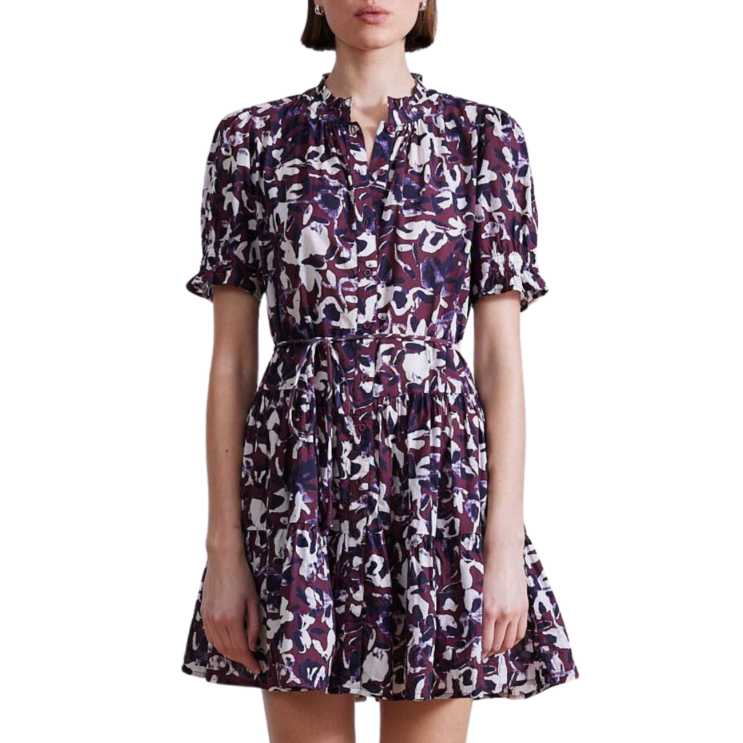 Apiece Apart Las Alturas Mini Dress in Aqua Di Fiore Fig