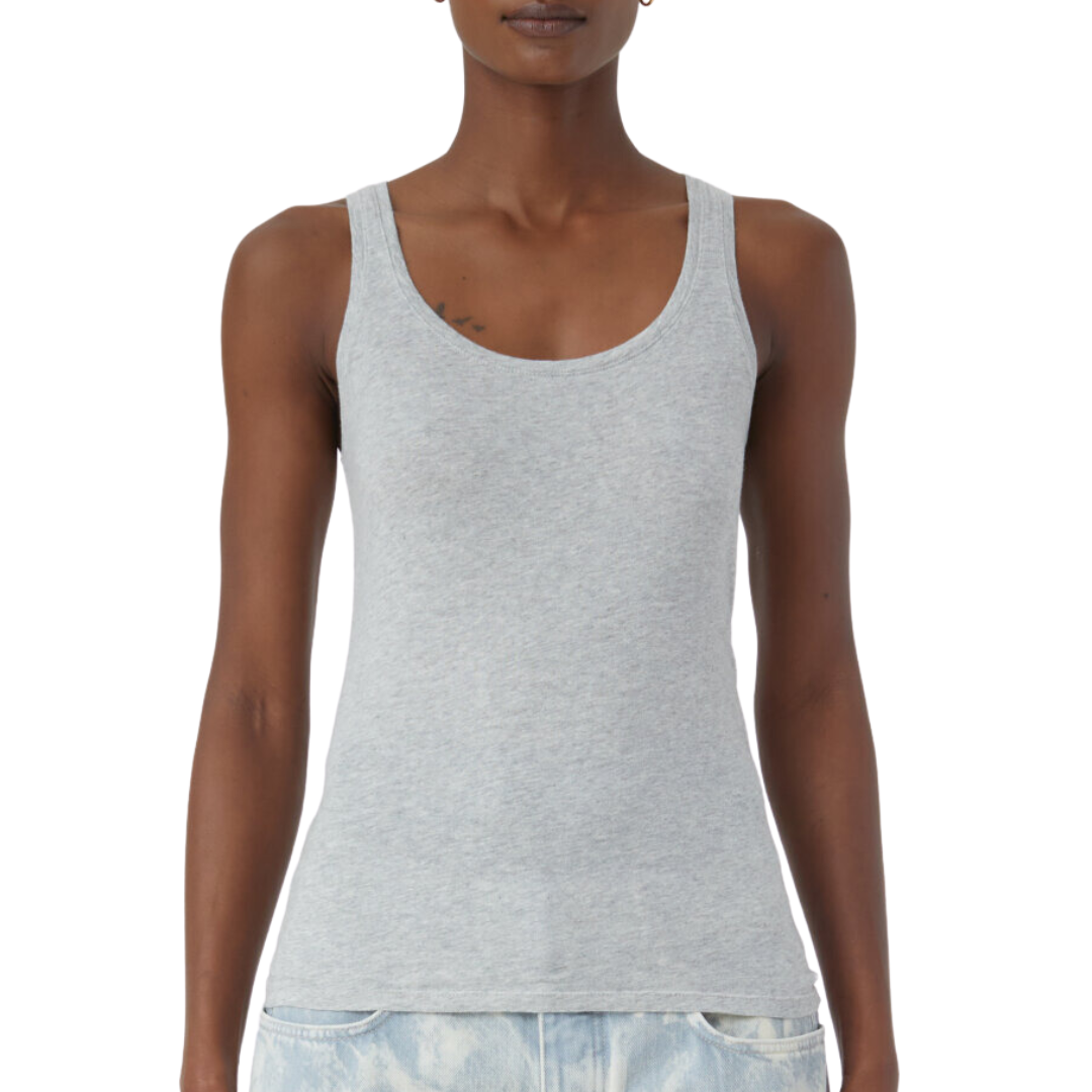 Pure Cotton Tanktop in Light Grey Melange