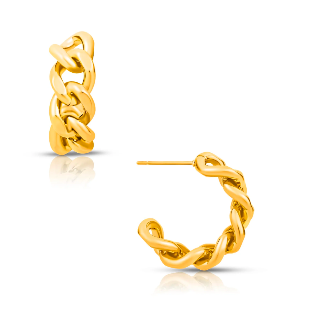 Braxton Chain Hoop Earring in Gold
