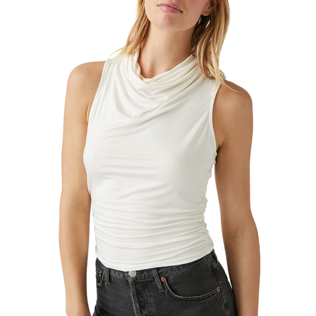 Anita Mock Neck Tank in Chalk