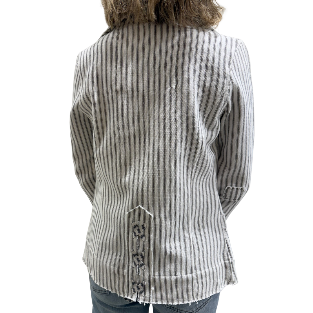 Stripe Blazer in Black Grey