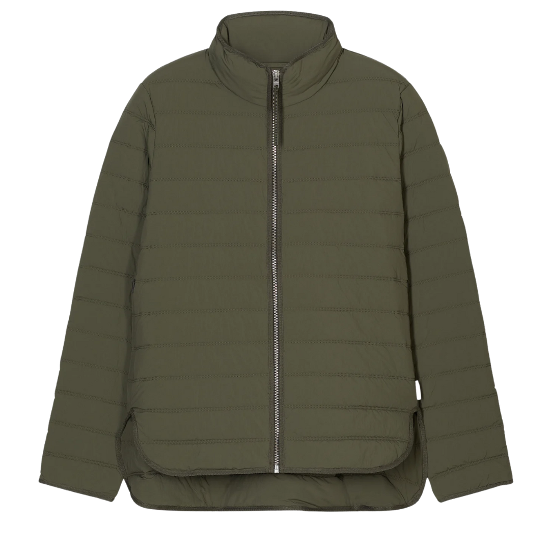 Quilted Zip Jacket in Forest Green