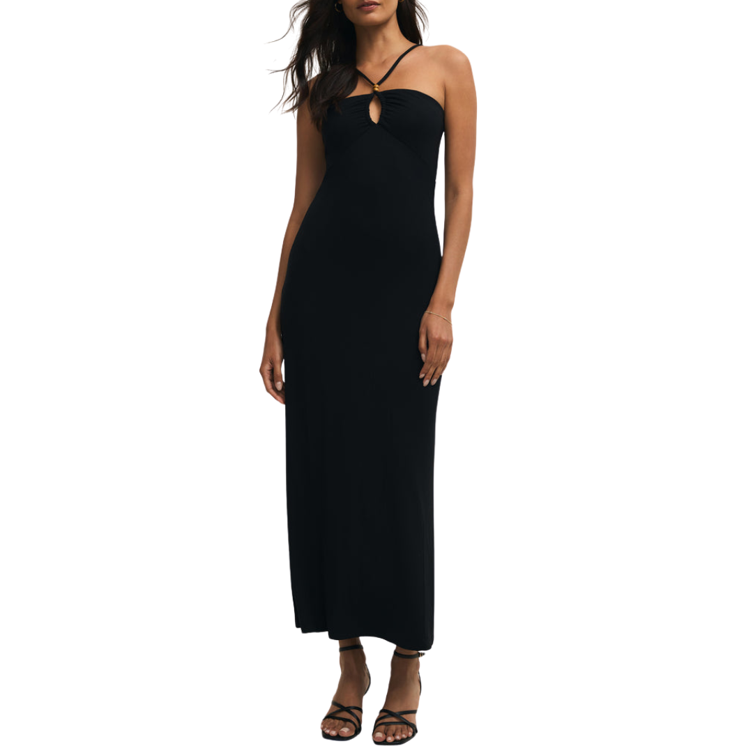 Astoria Halter Maxi Dress in Black