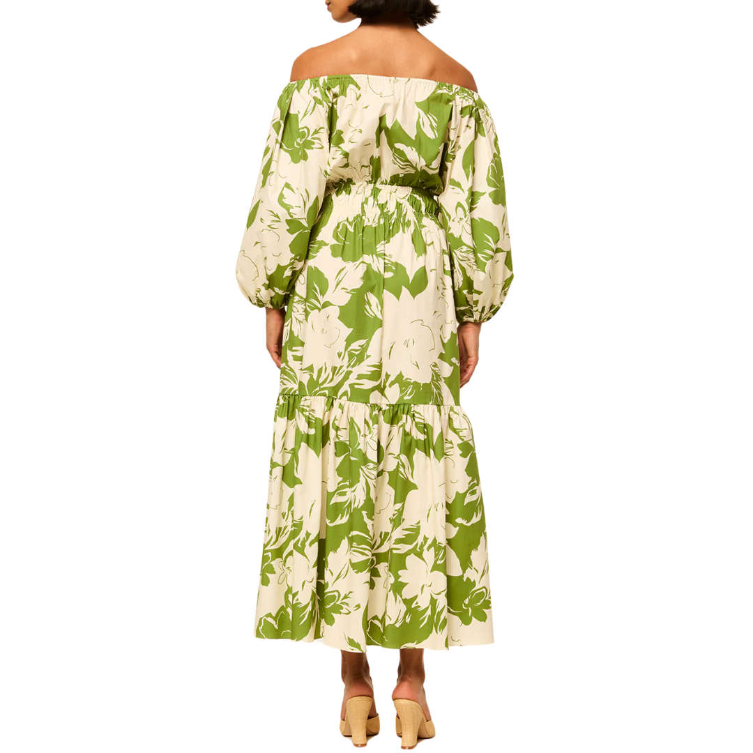 Yasenia Dress in Green Goddess Poplin