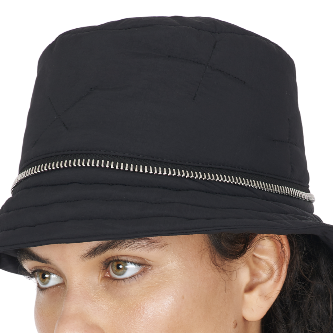 Padded Technical Rain Cap in Black