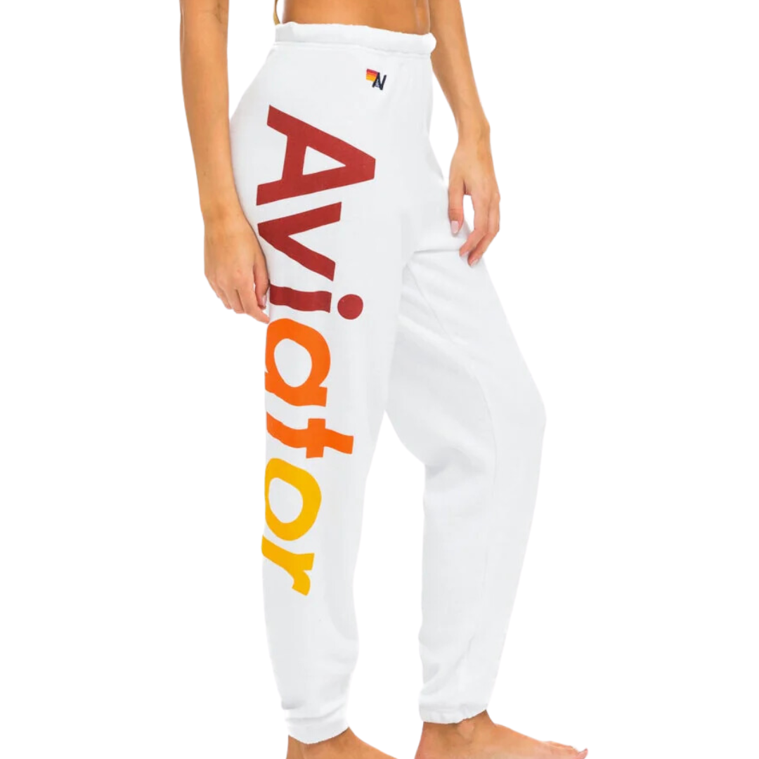 Logo Stitch Sweatpants in White