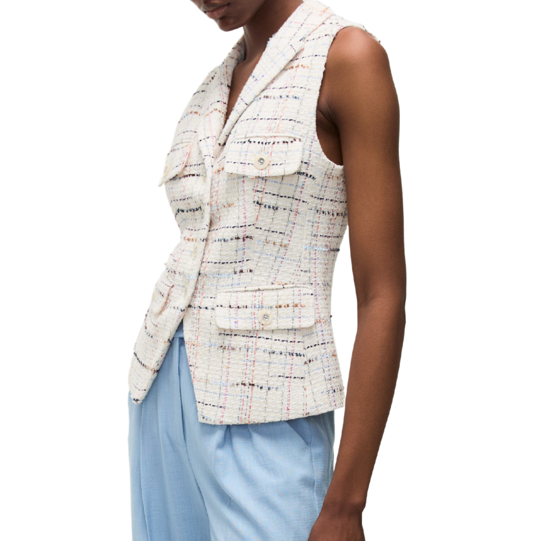 Benny Vest in Off-White Multi