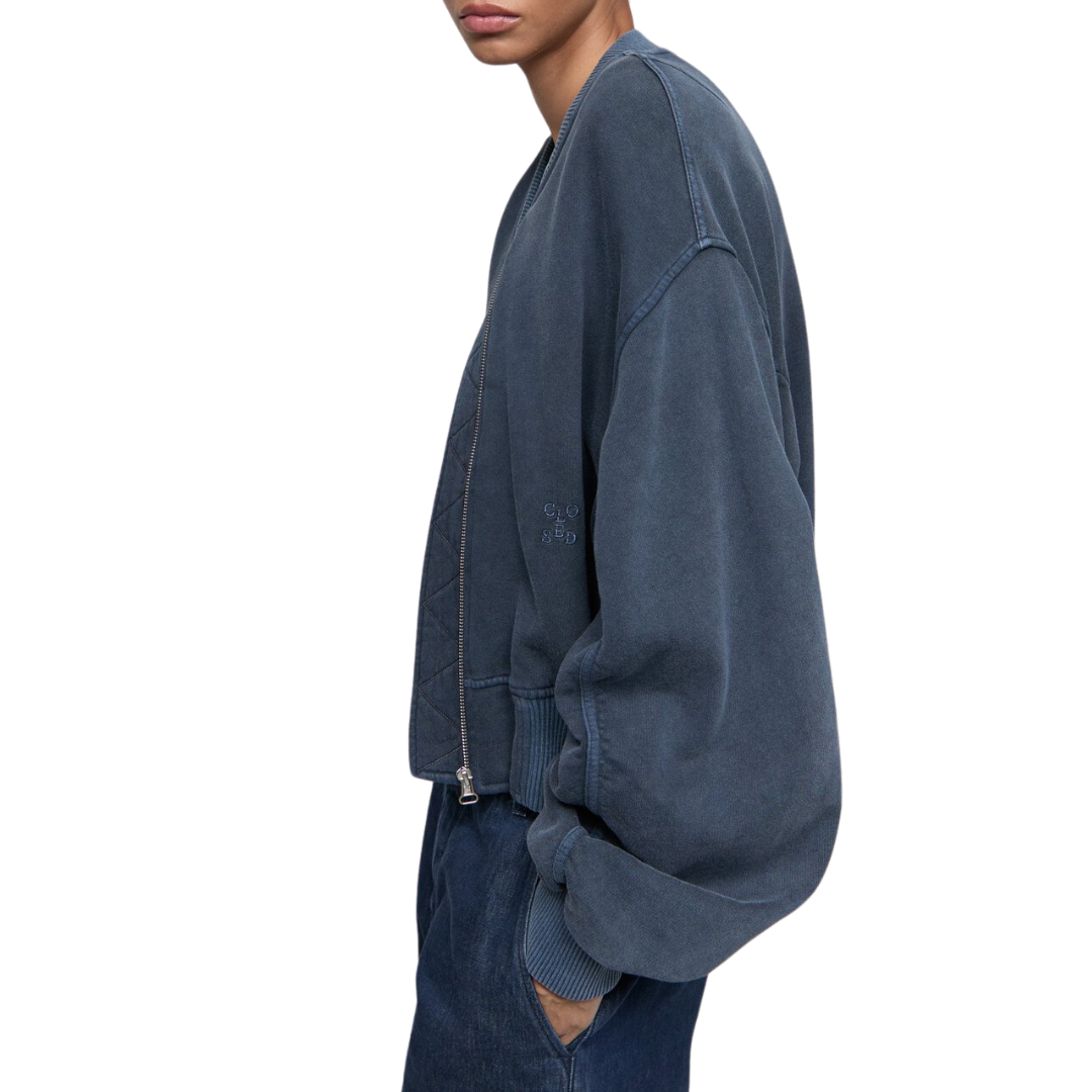 Bomber Jacket in Smokey Blue