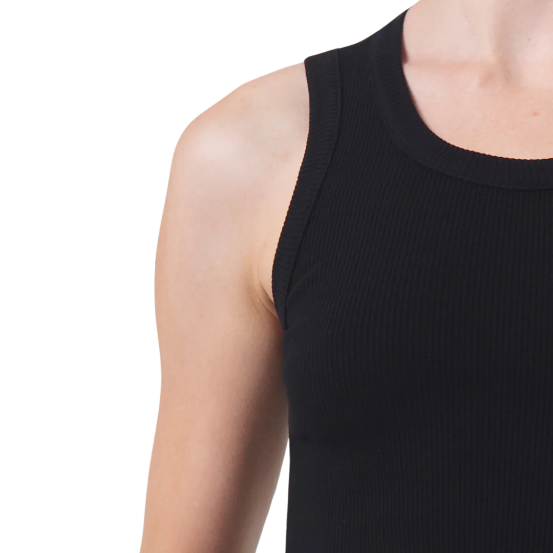 Cropped Poppy Tank in Black