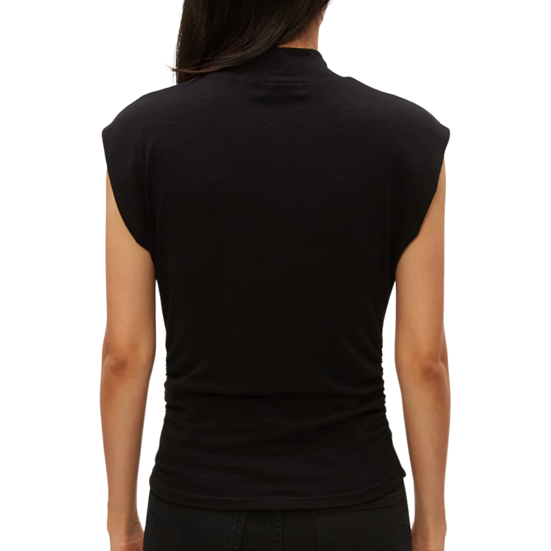 Tina Mock Neck Top in Black