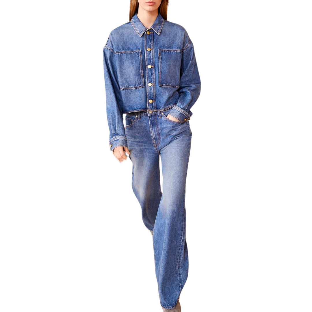 The Bobbi Jacket in Danube Medium Indigo Wash