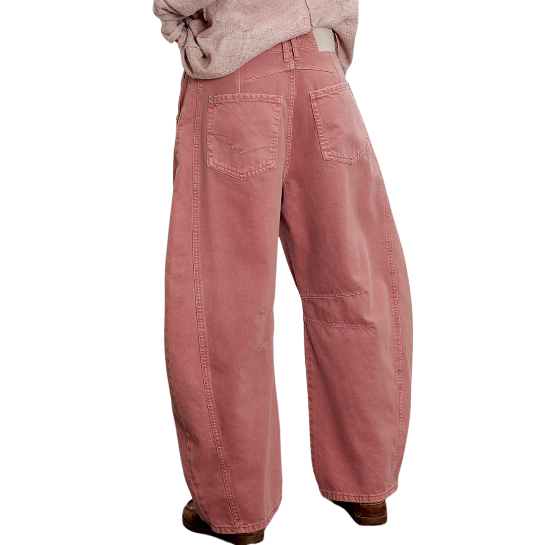 We The Free Good Luck Mid-Rise Barrel Jeans in Sunsetter