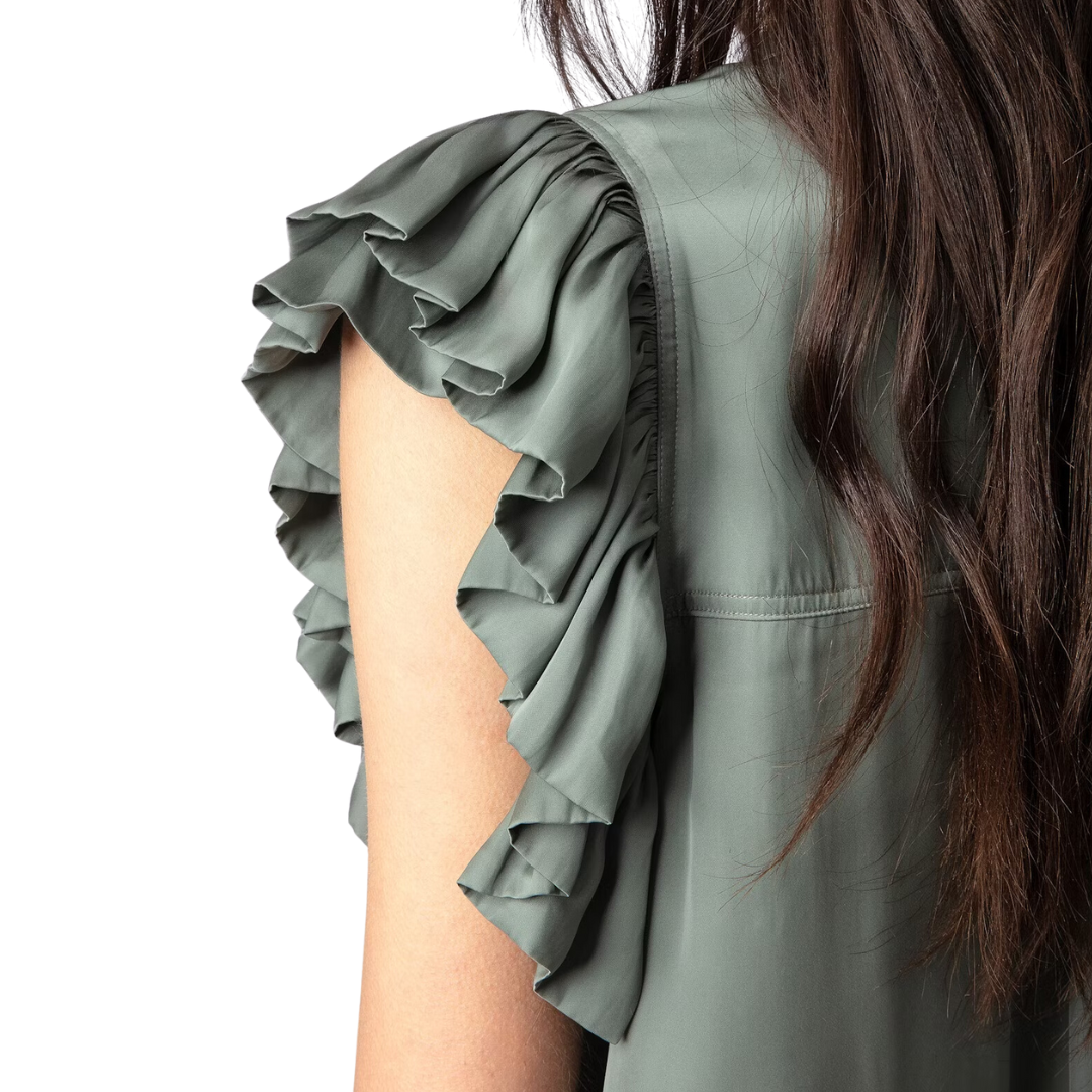 Tiza Satin Shirt in Treillis