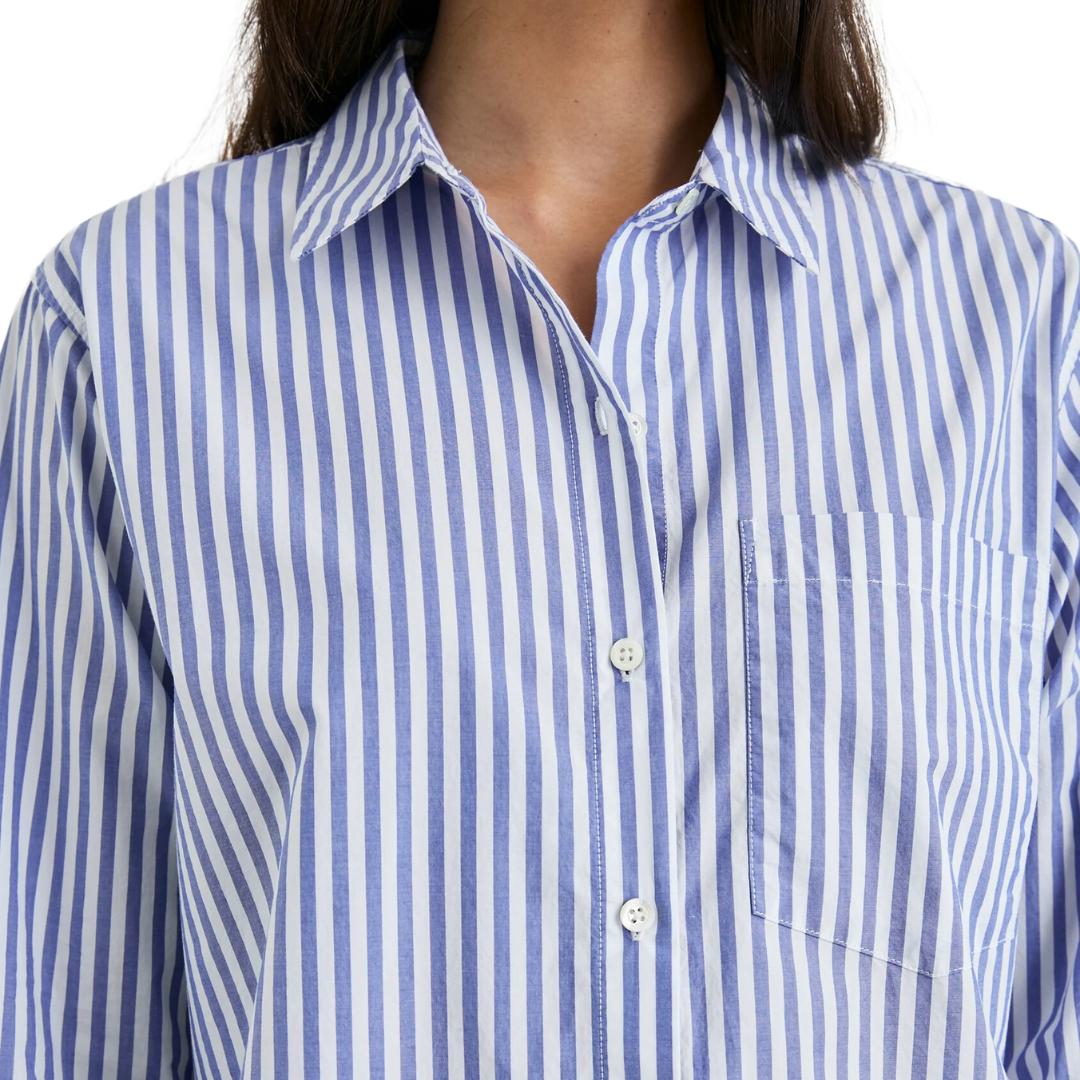 Elsa Shirt in Marina White Stripe