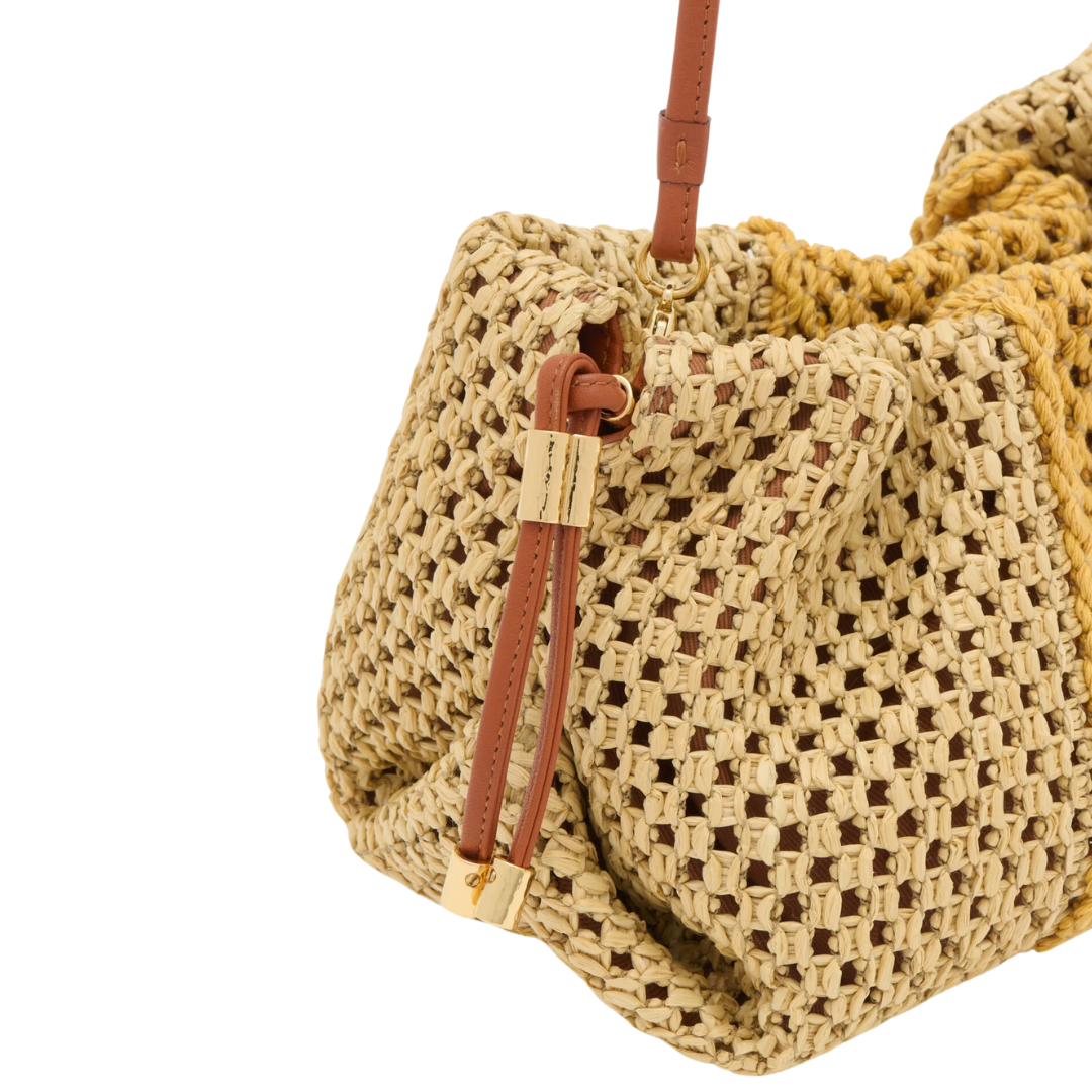 Remy Mini Soft Clutch in Raffia Stripe