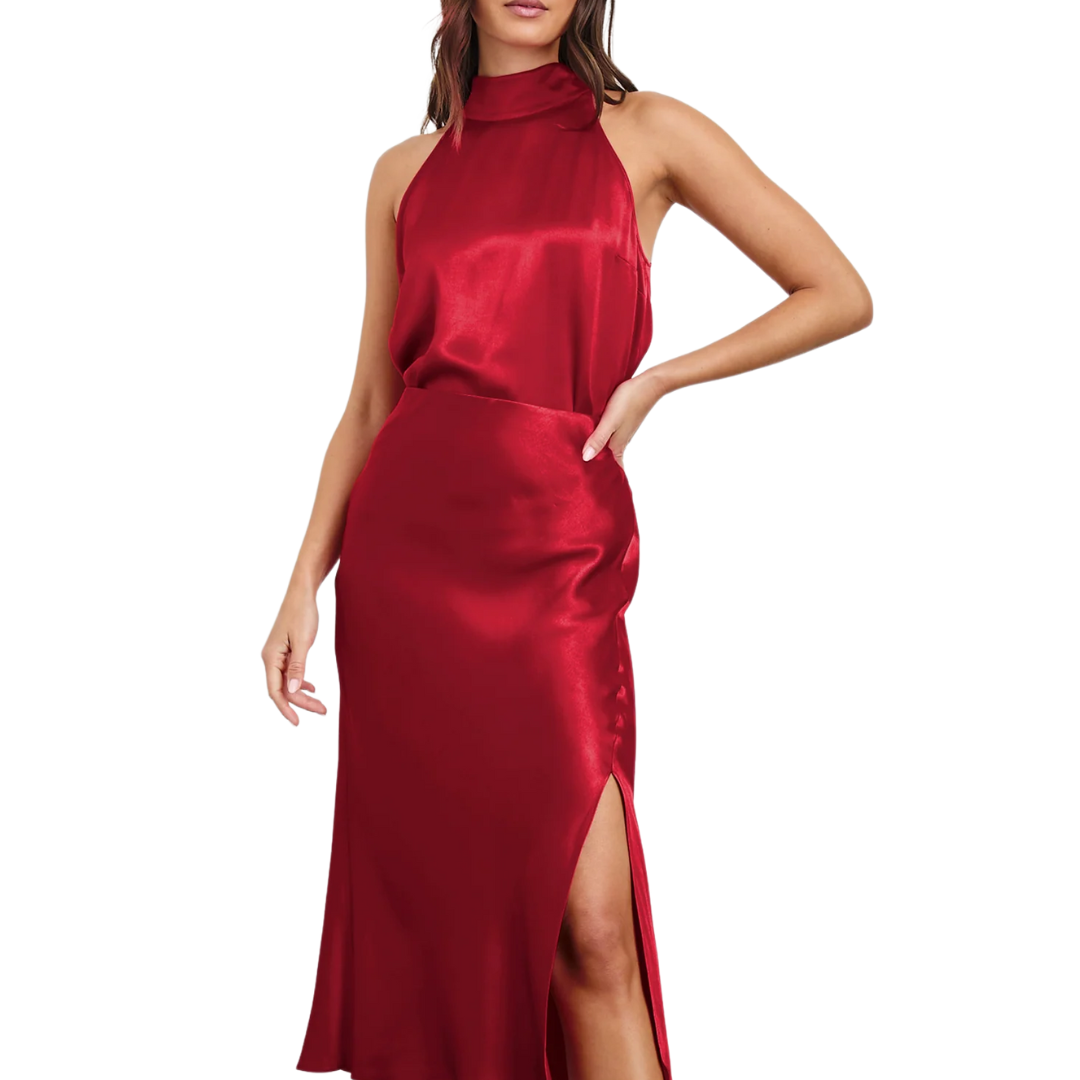 Leah Top in Scarlet