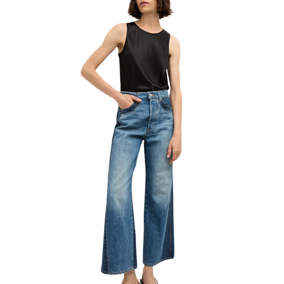 Sabrina Stretch-Silk Tank in Black