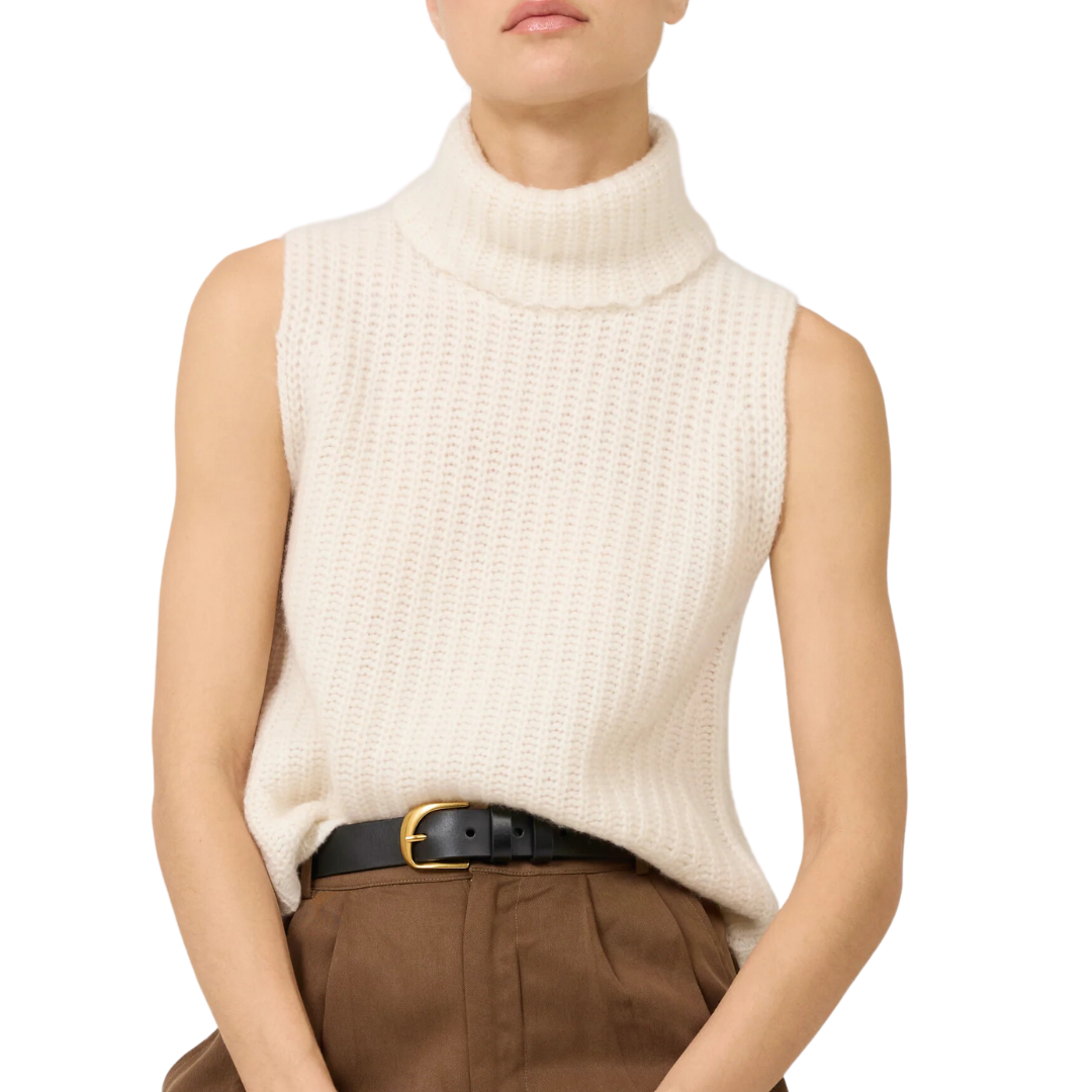 Polly Cashmere Vest in Ivory