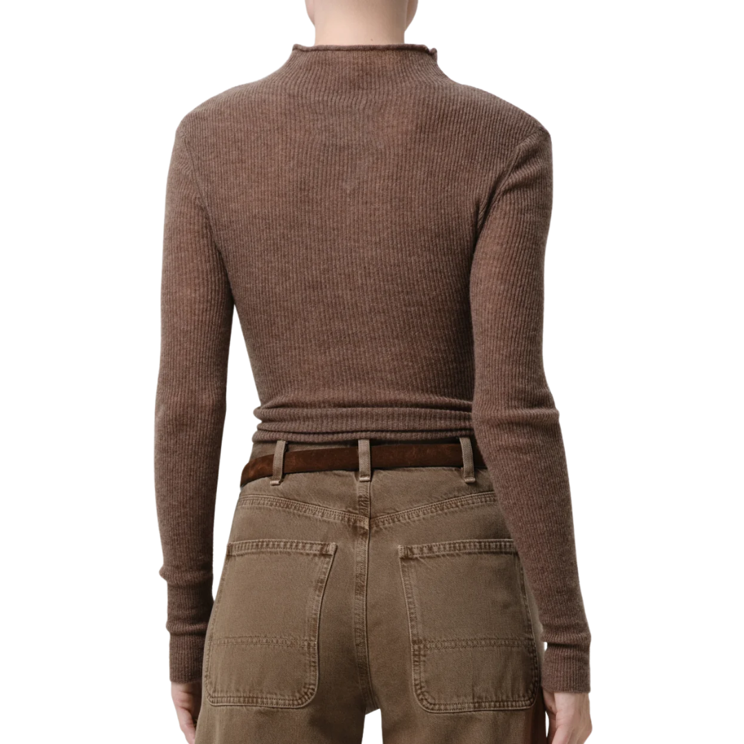 Leelah Turtleneck Sweater in Mushroom