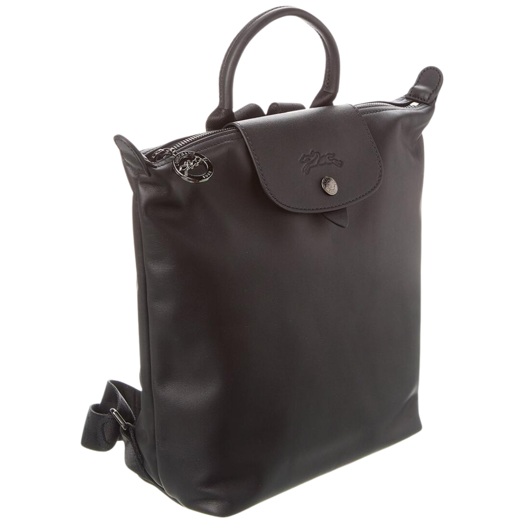 Le Pliage Xtra Leather Backpack in Black