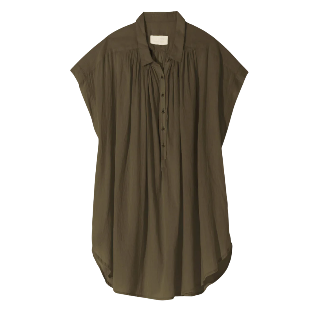 Normandy Blouse in Olive Green