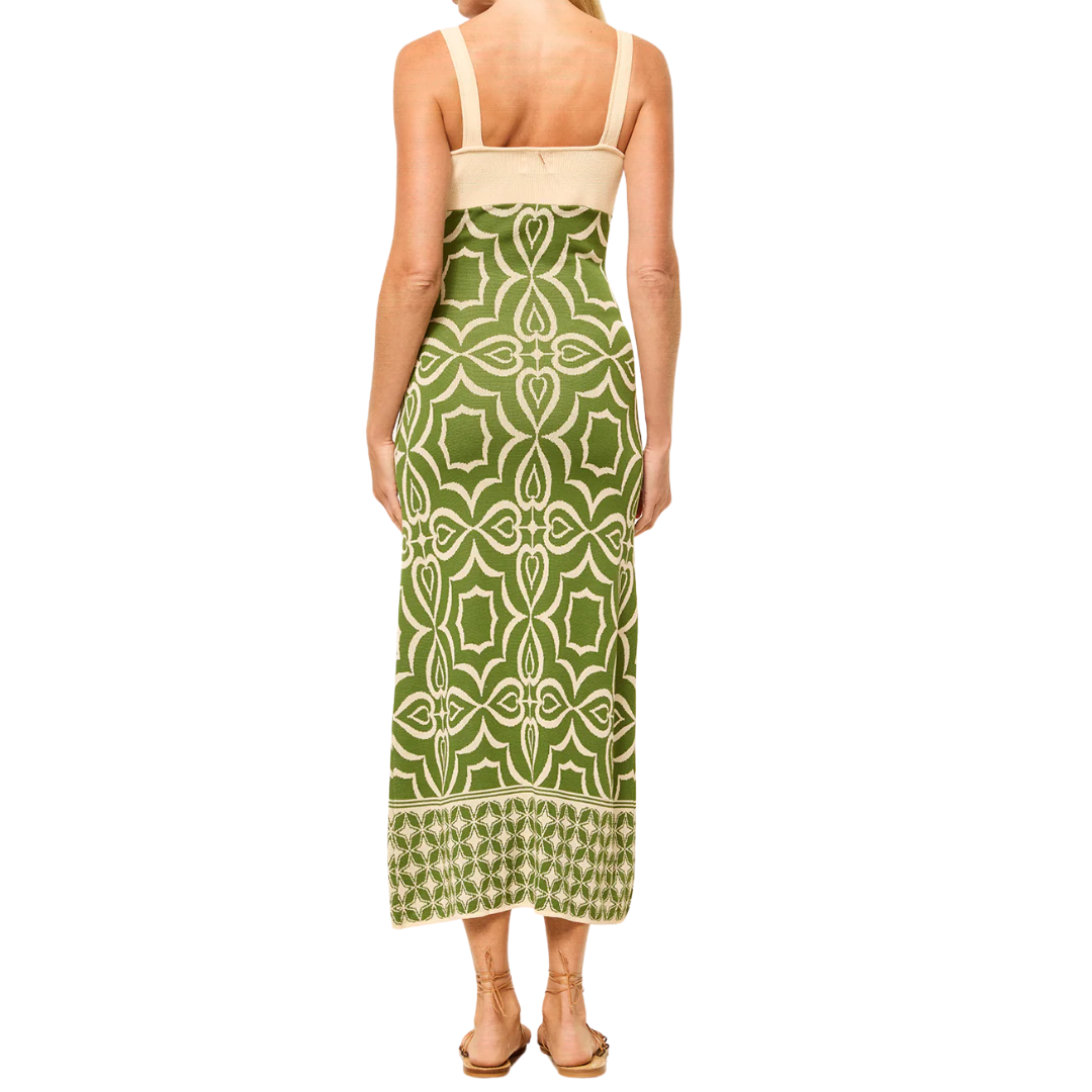Kalil Dress in Green Mosaic Tile Mix