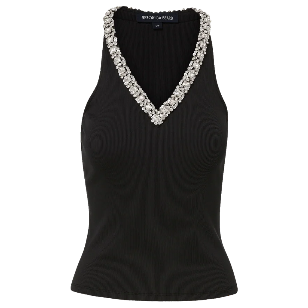 Ayres Embellished Tank Top in Black