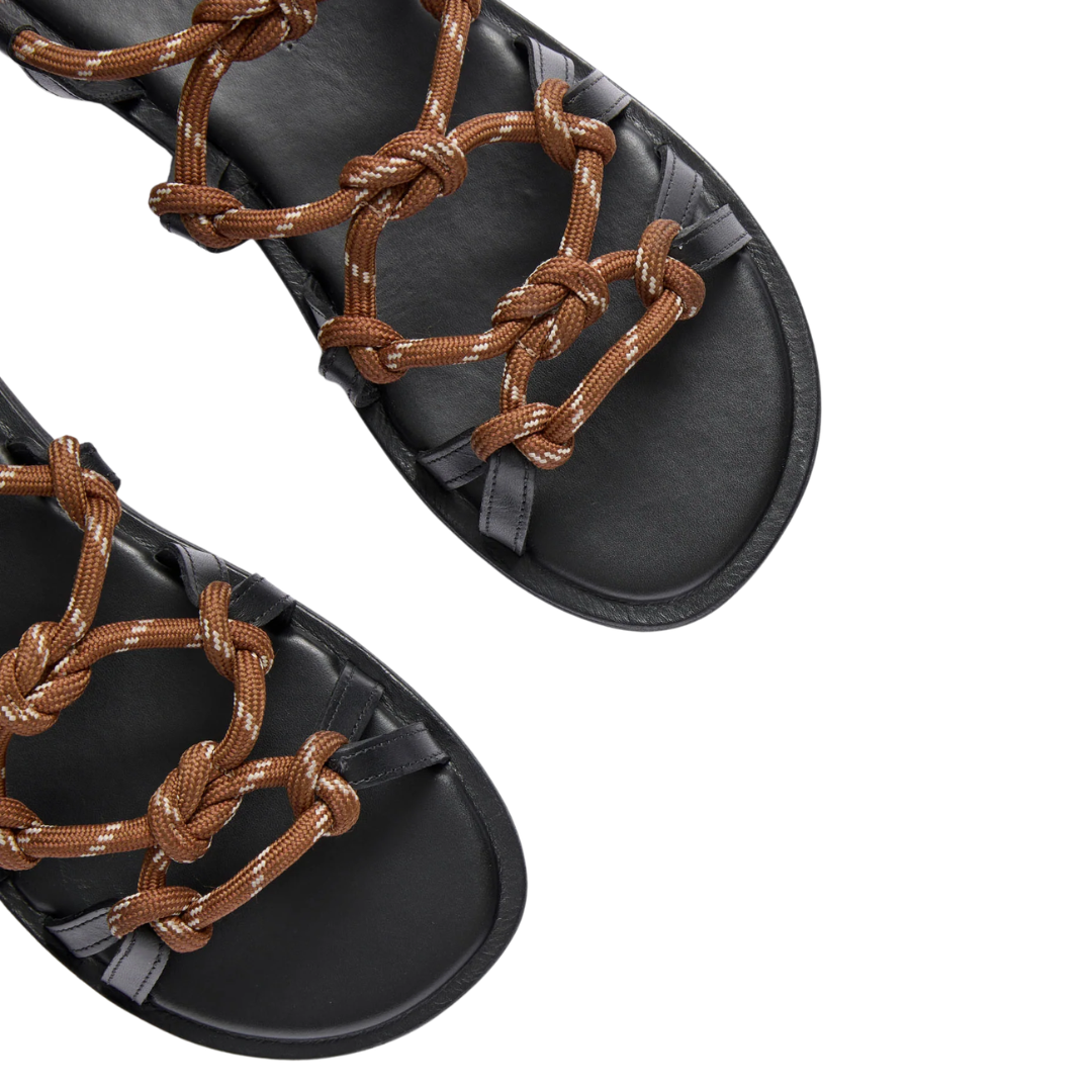 Fae Rope Sandal in Chocolate Rope
