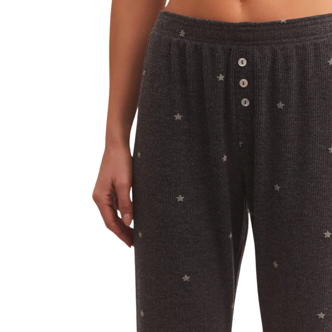 Cozy Days Star Jogger in Heather Black