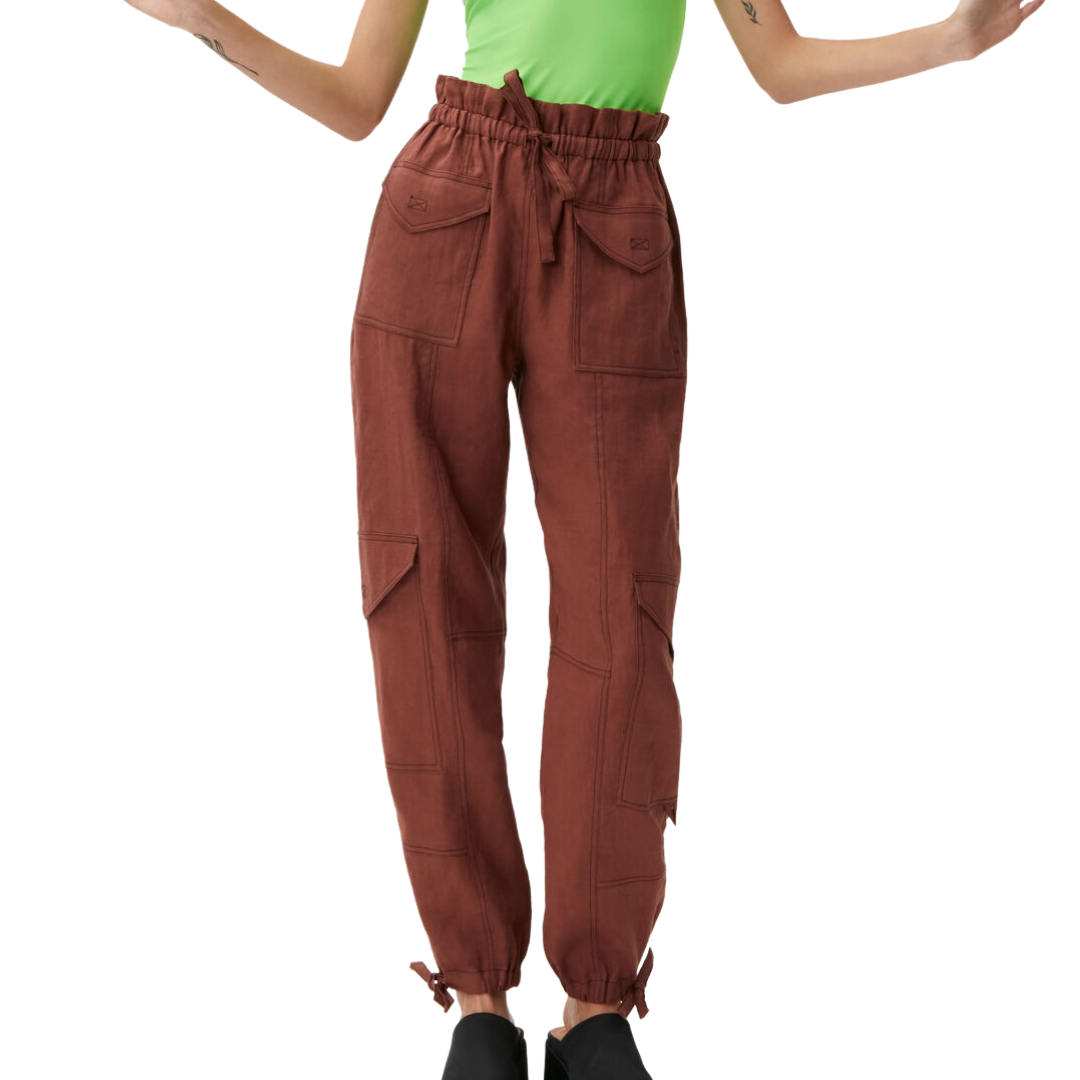 100% Hemp Cargo Trousers in Rootbeer