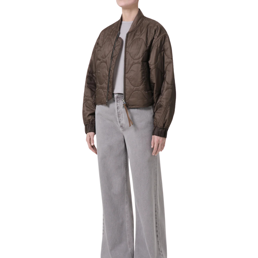 Iona Quilted Jacket in Taupe