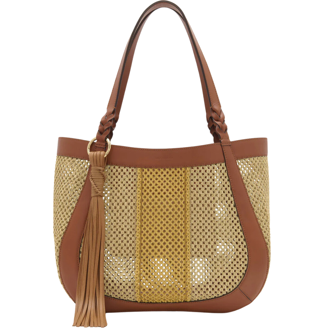 Albers East West Tote in Raffia Stripe