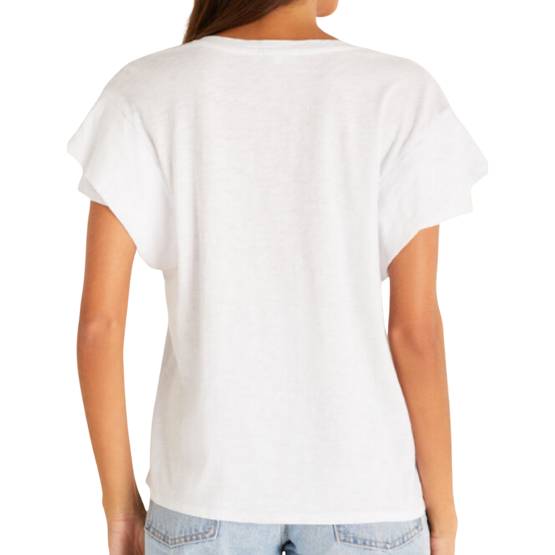 Adrina Slub Top in White