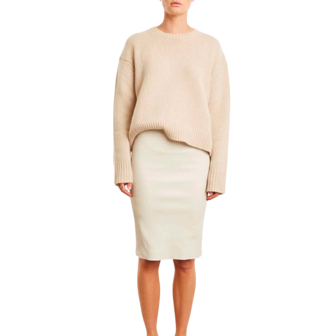 Heavy Cashmere Sweater in Wheat