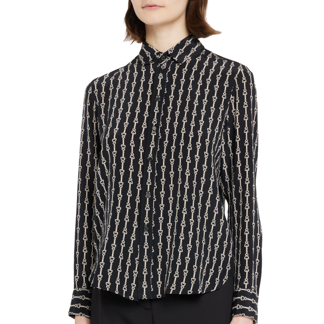 Gaia Shirt in Horse Strap Black/Ivory