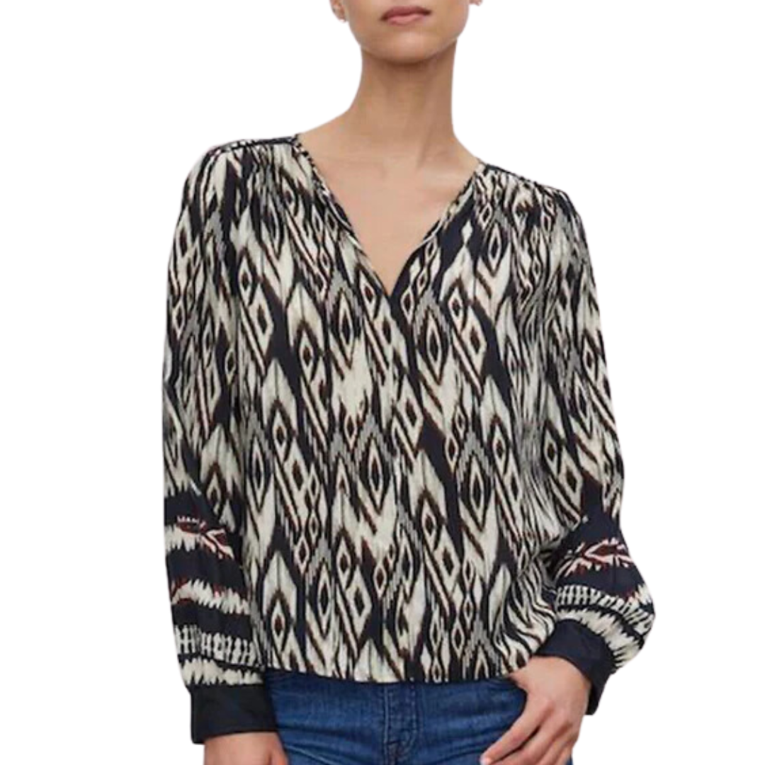 Abrielle Top in Black/Ecru
