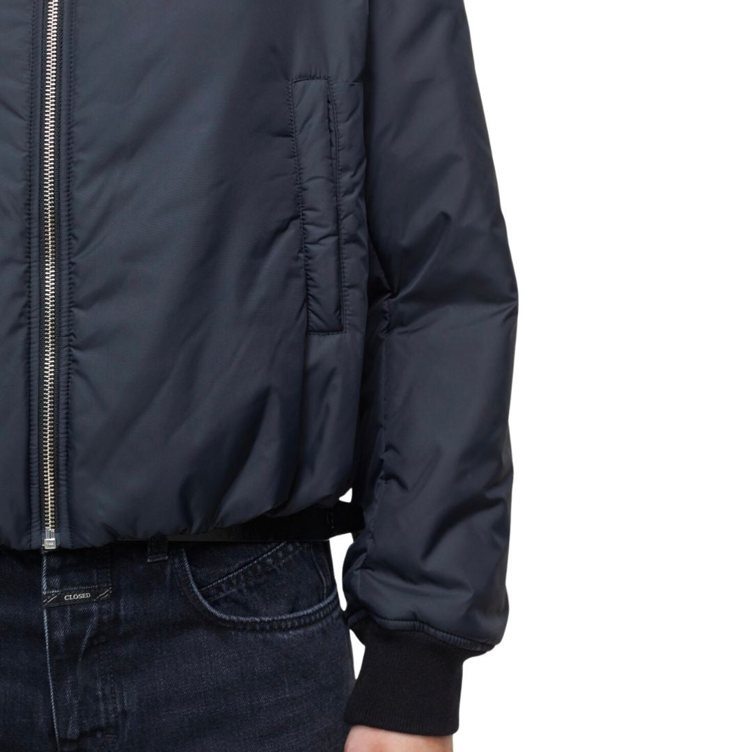 Short Bomber Jacket in Black