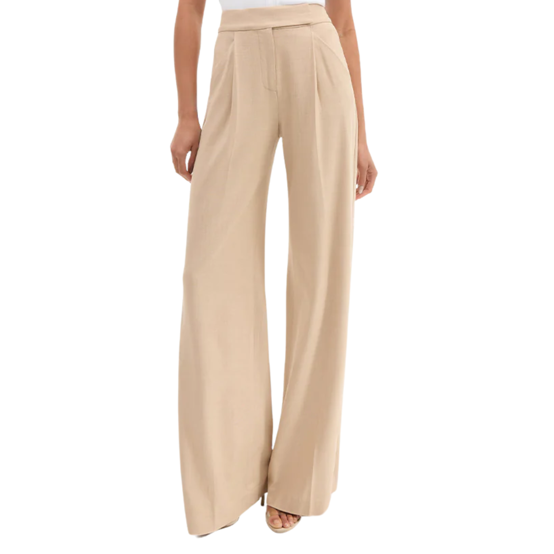 Marbeau Wide-Leg Pant in Stone Khaki