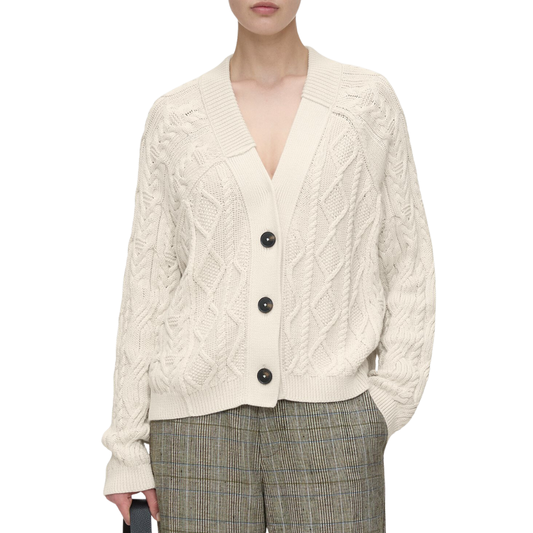 Organic Cotton Cardigan in Ivory