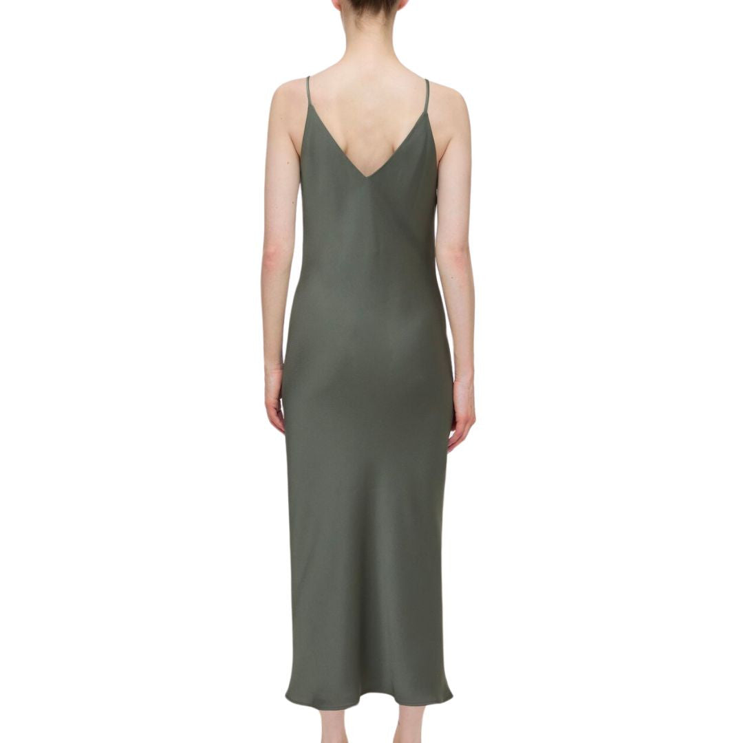 Slip Dress in Green Weed