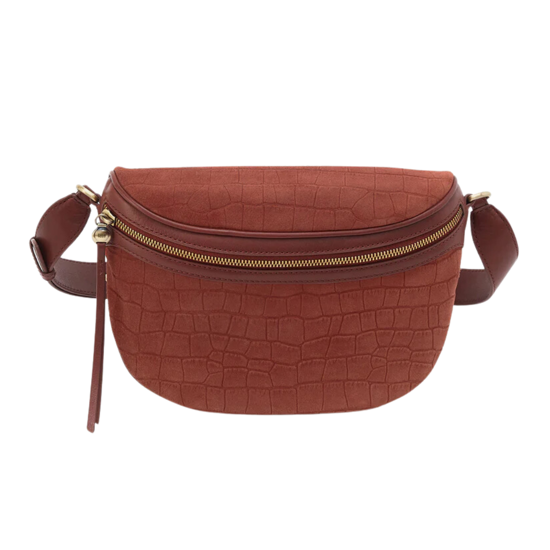 Juno Belt Bag in Sequoia Croc Emboss
