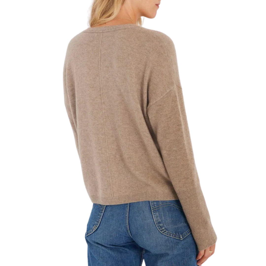 Laurel Cashmere Cardigan in Latte