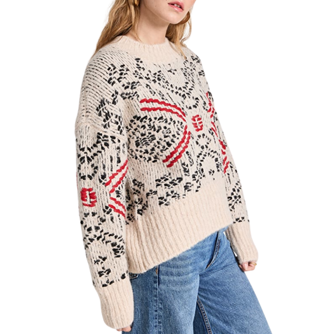Stella Crew Sweater in Oatmeal Multi