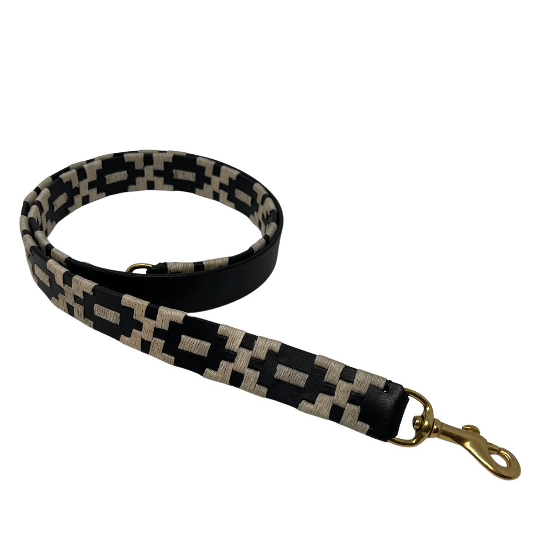 Polo Strap in Embossed Black/White
