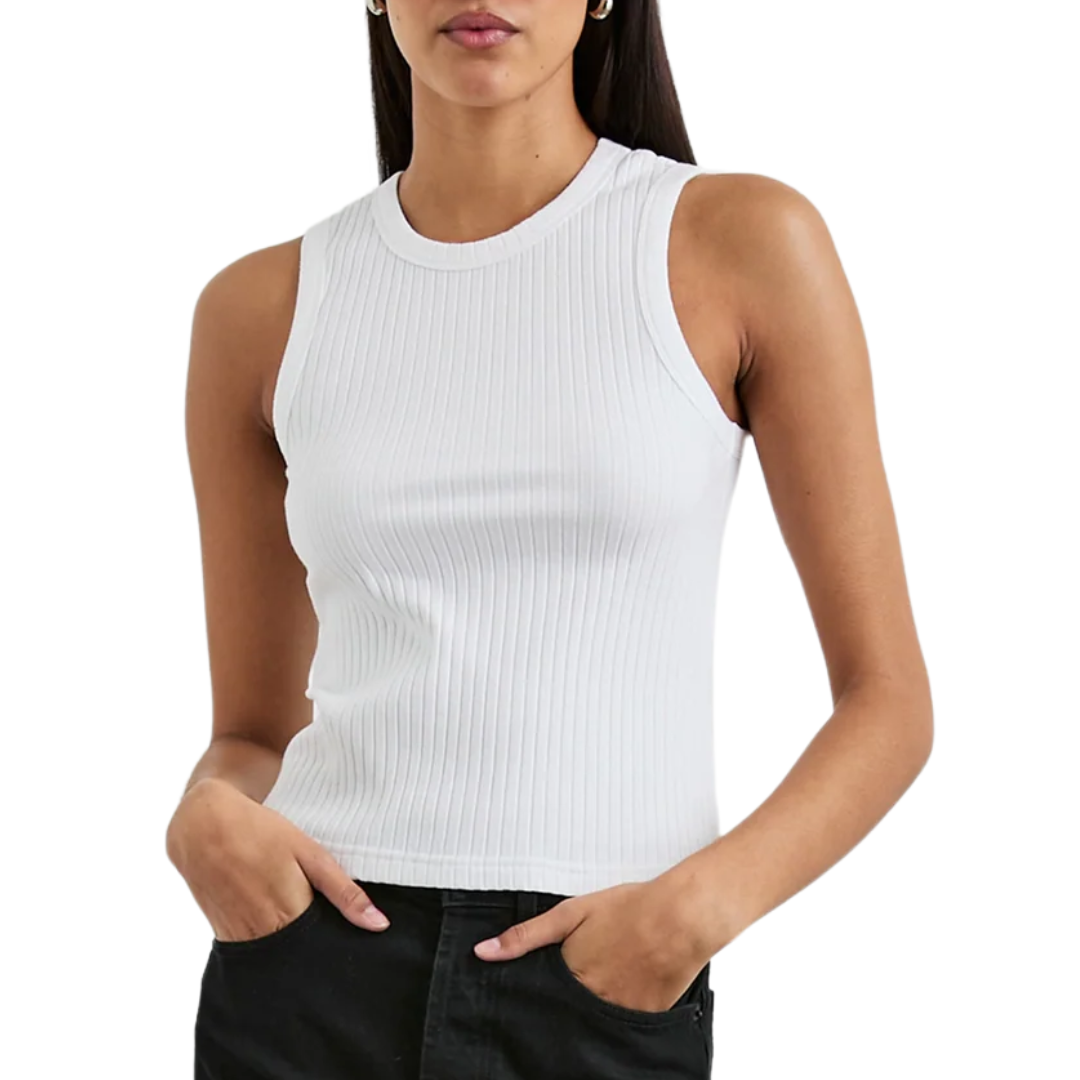 The Racer Tank in White