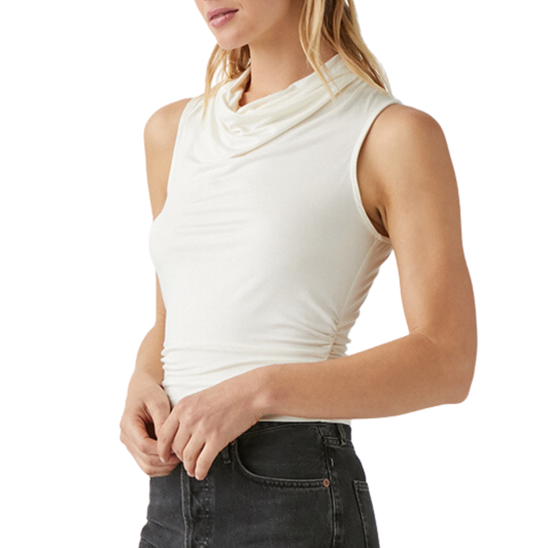 Anita Mock Neck Tank in Chalk