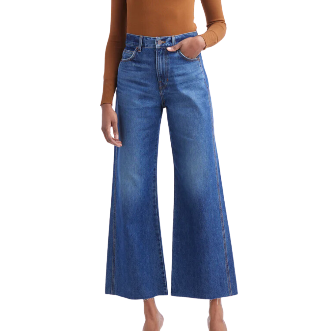 Taylor Cropped Wide-Leg Jean in Bandit