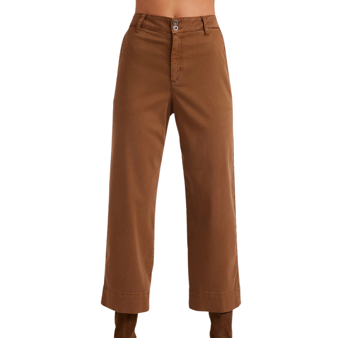 Sofia Wide Leg Crop in Spiced Brown